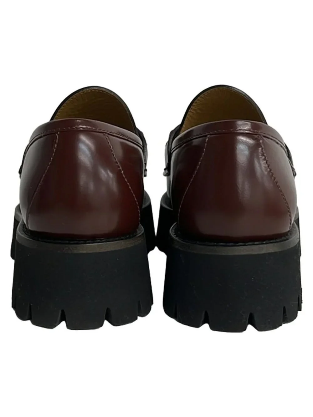 Gucci Loafers 36 Horsebit Gold Leather Bordeaux - Picture 3 of 10